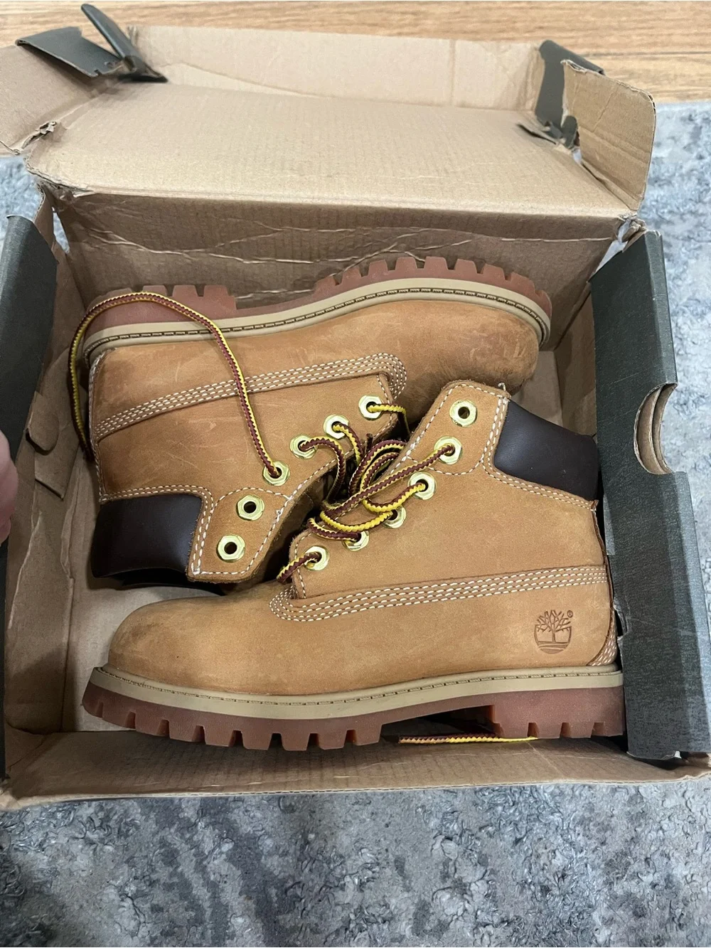 Timberland Kids Wheat Brown Leather Lace-Up Boots